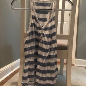 Splendid blue and white striped racer back tank